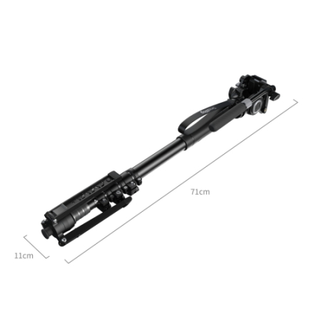 SmallRig 6622 - profesjonalny monopod Alu z głowicą video i podstawą (4-sekcyjny, 71-183cm) - złożony